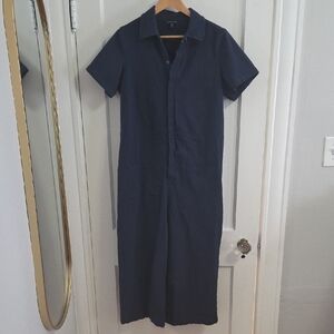 Universal Standard Kate Stretch Cotton Twill Navy Jumpsuit Size XS (10-12)